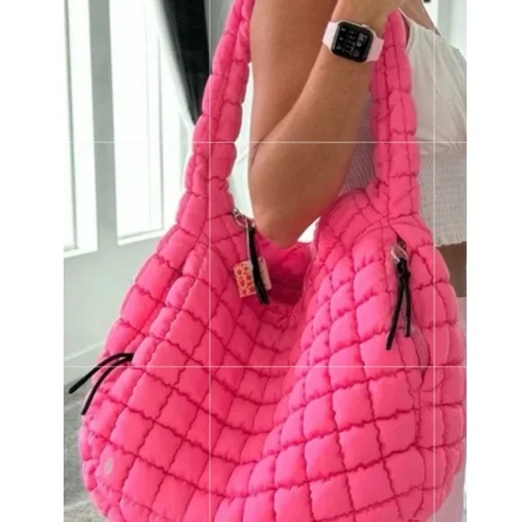 Free People FP Movement Quilted Carryall Pink Bubblegum  - FACTORY SEALED - Picture 5 of 16